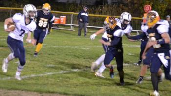 Yarmouth scored in each of its first three possessions in building a 24-0 lead early in the second quarter against Boothbay. BILL PEARSON/Boothbay Register