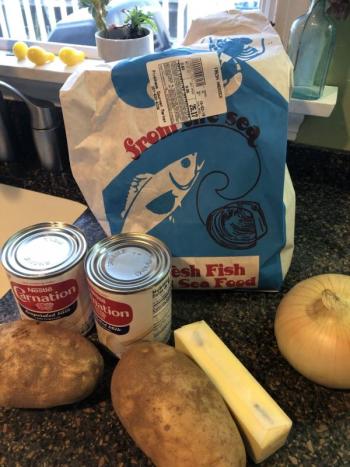 The groceries for the chowder. Lisa Orne Hallinan photo