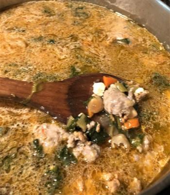Italian hot and mild sausage soup. Lisa Orne Hallinan photo