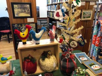 Christmas offerings from The Scrap Divas of Boothbay Harbor, on sale at Southport Memorial Library’s Christmas Craft Fair. JENNY BENNETT/Boothbay Register