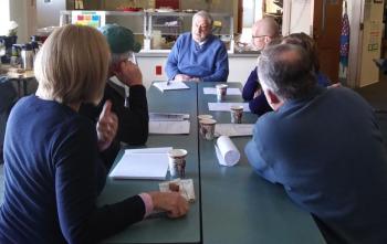 More than 20 Edgecomb residents meet with selectmen on Saturday, Dec. 7 to discuss ideas for tackling some of the town’s upcoming challenges. JANE CARPENTER/Boothbay Register