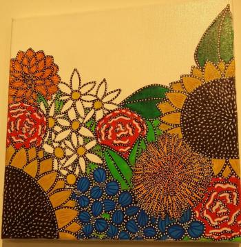 “Wildflowers” acrylic by Cathie Peters