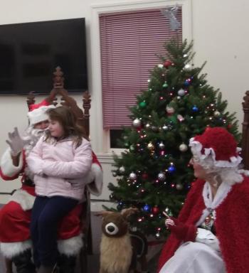 Samantha Doucette asked Santa for a yellow Labrador retriever. JANE CARPENTER/Boothbay Register