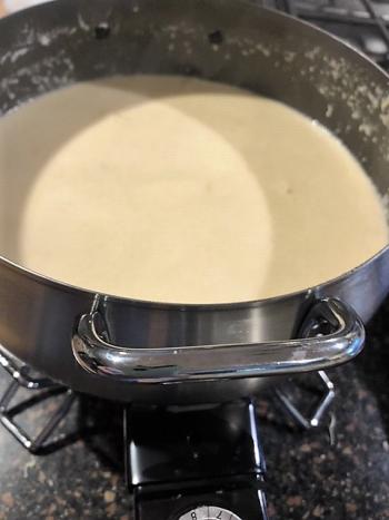 The cheesy goodness in the fondue pot. Lisa Orne Hallinan photo