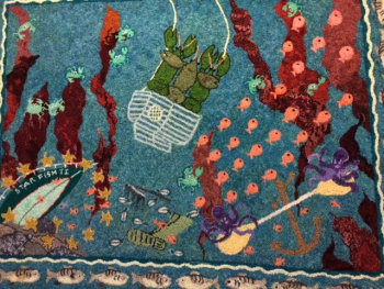 From the Mid-Coast Fiber Artists Group show at Southport Memorial Library this month through February. Courtesy of Jane Lunt