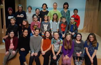 Middle school cast of Heartwood’s production of "Firebird”:
Form front, left - Nolah Pine, Sophia Scott, Audrey Hufnagel, Anna Lupien, Maddy Kallin, Violet Holbrook, Olivia Pine, Ashley Nixon; 2nd row, from left: Sepp Zamutto, Caroline Allen, Eve Allen, Josie Branson, Gabriele Janik, Silas Percy, Blaise Eddyblouin; 3rd row, left - Curtis Hall, Lila Drewes, Maeve Tholen, Scarlet Pope, Caroline Roberts, Joseph Levesque, Alison Roberts, Jonah Janik. Missing from photo: Piper Beck, Isaiah Ferrell. Courtesy of Joy Braley