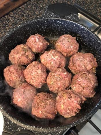 I make my meatballs big. Lisa Orne Hallinan photo