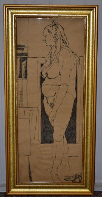 Ann Hedgecock work of ink on paper. Ann Hedgecock, Boothbay
