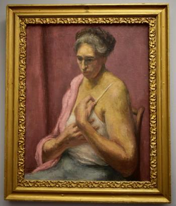 “Woman In A Slip” – an oil by the late James Wilmot. James Wilmot