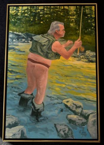 John G. Butke’s “Still in the Zone” in oils. John Butke, Boothbay