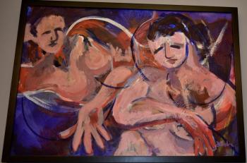 Judy Conlan’s “Two Ladies Relaxing” in acrylics. Judy Conlan