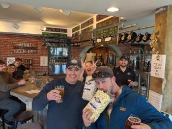 Scavenger hunters take a selfie at Footbridge Brewery. Courtesy photo