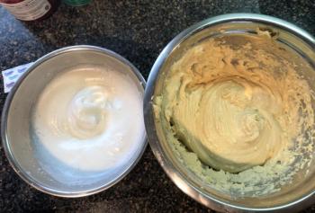Egg whites whipped and the batter mixed. Lisa Orne Hallinan photo