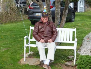 John Druce turned 98 on May 15 and a parade of friends and family wished him a Happy Birthday at his home. BILL PEARSON/Boothbay Register