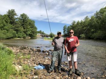 Jeff and his son enjoyed fly fishing on the famed Grand Lake Stream. Courtesy of Jeff Wells #bird-column, #boothbay-register, #weatherby’s, #AllisonWells #JeffandAllisonWells, #birds, #maine