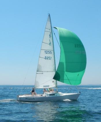 BHYC Junior program instructors take J-22 up the Sheepscot. Courtesy of Jon Dunsford