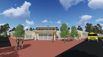 A rendition of the main entrance to the Center of Excellence in Autism and Developmental Disorders. Courtesy photo