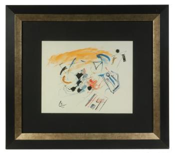 Abstract gouache and ink study by Wassily Kandinsky went for $38,025. Courtesy of Carol Achterhof Wassily Kandinsky