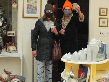 Laurie Mitchell, left, of Portland joined her friend Kathi Powlowski of Southport for a morning of Early Bird shopping. BILL PEARSON/Boothbay Register