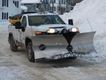 Plow trucks were out in force Dec. 18 cleaning up local driveways following the first major snowstorm of the season. BILL PEARSON/Boothbay Register