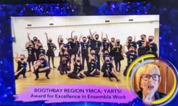 Cindy Ripley announces Y Arts as the winners of the Award for Excellence in Ensemble work. Courtesy photo