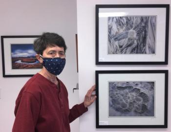 Eva McDermott and bubbling sands images of Flakstad Beach. LISA KRISTOFF/Boothay Register