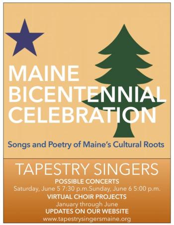 The Tapestry Singers’ modified program poster for this year. Check out the possible two live concert dates in early June.