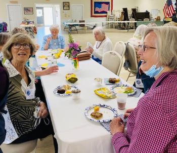 Just enjoying the day – Laura Honey (left) and Cindy Sanborn. Courtesy of St. Andrews Auxiliary