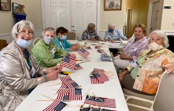 The American flag decorations team. Courtesy of St. Andrews Auxiliary