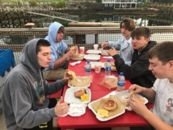 Clockwise from bottom left: Deakon Harrington, Brady Harmon, Jonah Zipperer, Sullivan Rice and Owen Barter. Courtesy photo