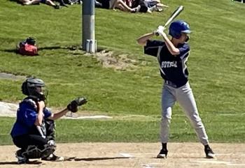 Aidric Canada bats against Bristol Consolidated School. Courtesy of Shanon Cotta