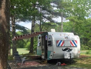 An old-fashioned barbershop themed camper at the Jamboree. LISA KRISTOFF/Boothbay Register