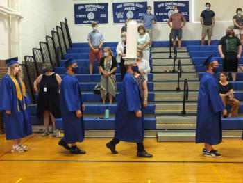 Class vice president Mason Erhard stood out from the crowd on Class Day. BILL PEARSON/Boothbay Register