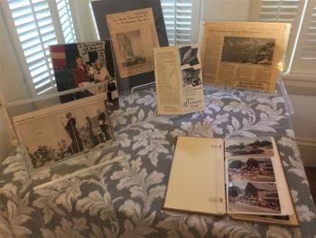 The David Dash exhibit table. LISA KRISTOFF/Boothbay Register