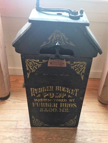 A Furber pump bucket. Part of the Bicentennial +1 exhibit contributed by BRVM. LISA KRISTOFF/Boothbay Register