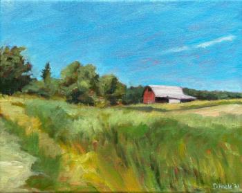 “Farm scene” - among the works by Douglas Houle at the Damariscotta River Grill. Courtesy image Douglas Houle