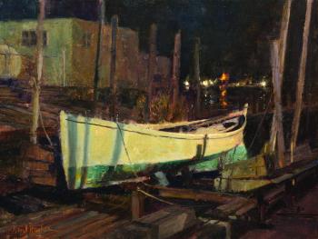 Dreamboat Nocturne by Neal Hughes, oil, 18” x 24”. Courtesy of Ann Scanlan Neal Hughes