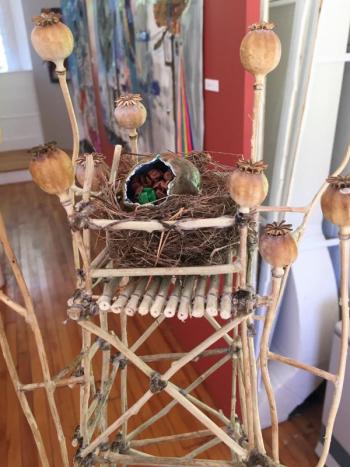 “Fly Outward ... Disappear Suddenly” mixed media by Patrick Plourde. Patrick Plourde