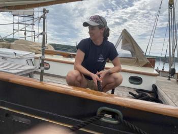 When and If crew member Molly Merwin. SUSAN JOHNS/Wiscasset Newspaper