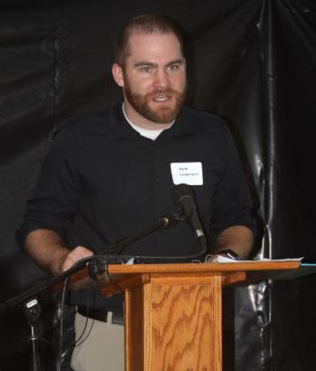 BRES Assistant Principal Matthew Lindemann recounts his experience on Burnt Island as a 10-year-old student attending camp. STEVE EDWARDS/Boothbay Register