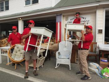 The Southport Firemen’s Auction on Aug. 21 ranged from a 1971 Lincoln to this set of drawers. BILL PEARSON/Boothbay Register