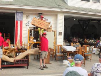 This sled was one of nearly 500 items sold at the Southport Firemen’s Auction on Aug. 21. BILL PEARSON/Boothbay Register