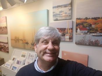 Ed Brown poses with some of his and Susan’s work. Courtesy photo