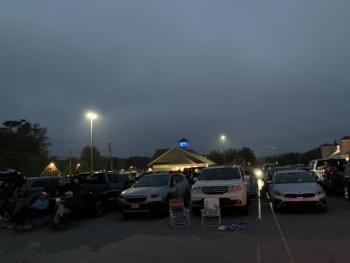 The Meadow Mall parking lot is filled with cars by 8 p.m. LILLY CURTIS/Boothbay Register