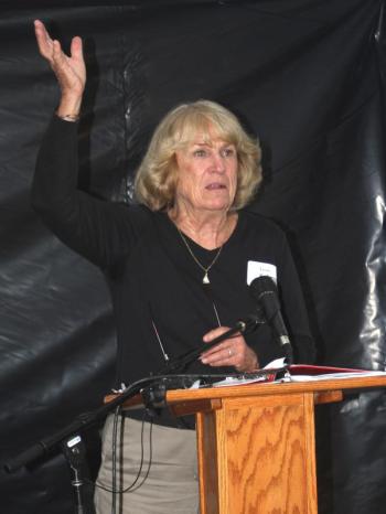 An animated Jean McKay talks about the Living Lighthouse Program. STEVE EDWARDS/Boothbay Register