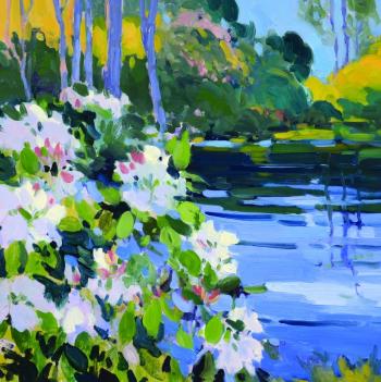 Keith Oehmig, “Spring Pool,” oil on panel, 20" x 20." Courtesy of Wiscasset Bay Gallery Keith Oehmig