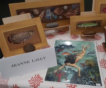 Jeanne Lally’s paintings. JANE CARPENTER/Boothbay Register