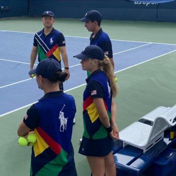 Sadie Yentsch was one of 100 ball kids who worked the U.S. Open tennis tournament in New York City last month. The former Boothbay Harbor resident now lives in Kennebunk. Courtesy photo