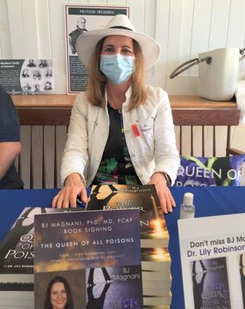 Author BJ Magnani, who shares a similar background with author Patricia Cornwell in toxicology and pathology. LISA KRISTOFF/Boothbay Register