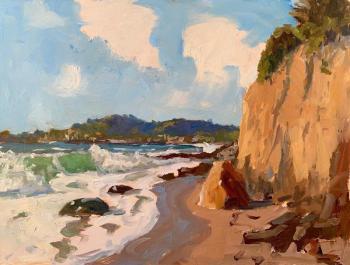 “Cliffs between East and Butterfly beaches” – oil – Brad Betts.